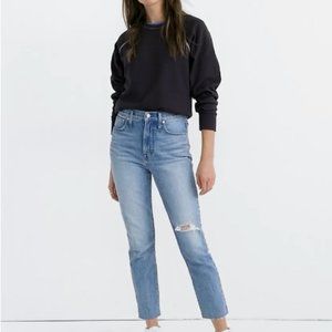 MADEWELL The Perfect Vintage Crop High Rise Distressed Jean Coffey Wash Size 25